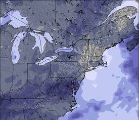 Appalachians and Great Lakes 雪の地図（3 日）