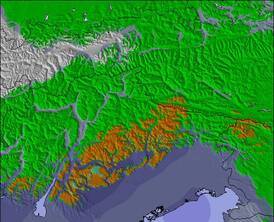 Eastern Alps 雪の地図（3 日）
