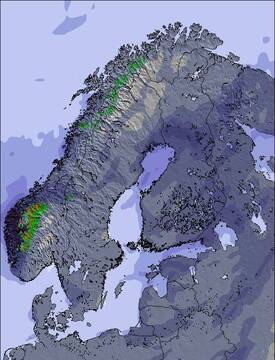 Scandinavia 雪の地図（3 日）