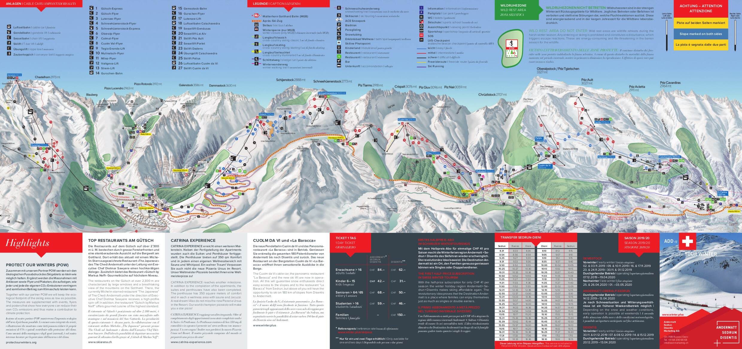 Andermatt Piste / Trail Map