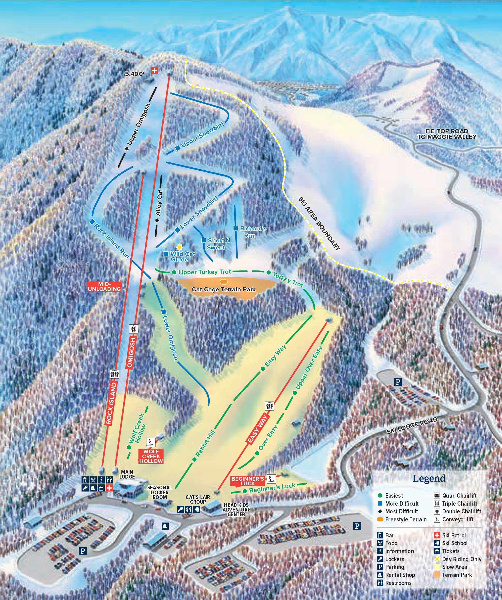 Cataloochee Piste / Trail Map