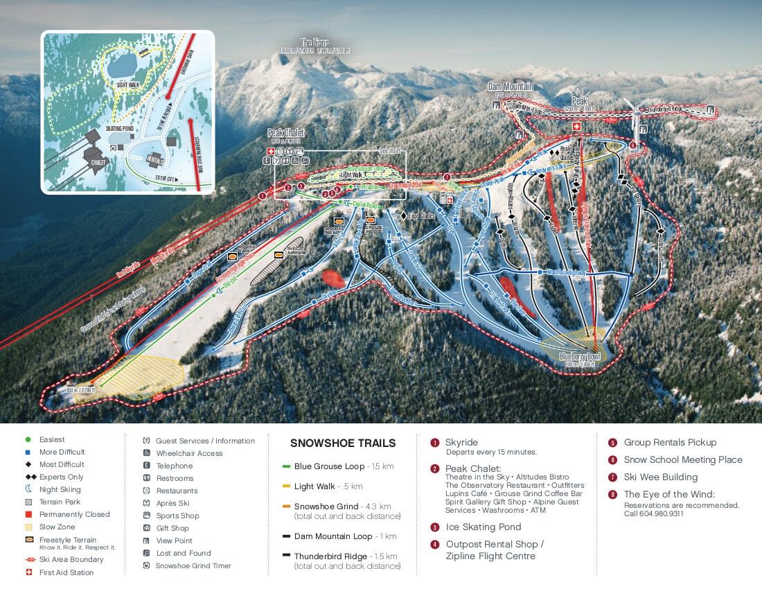 Grouse Mountain Piste / Trail Map