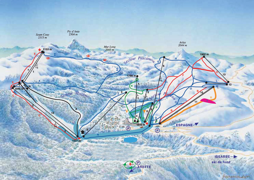 La Pierre Saint Martin Piste / Trail Map