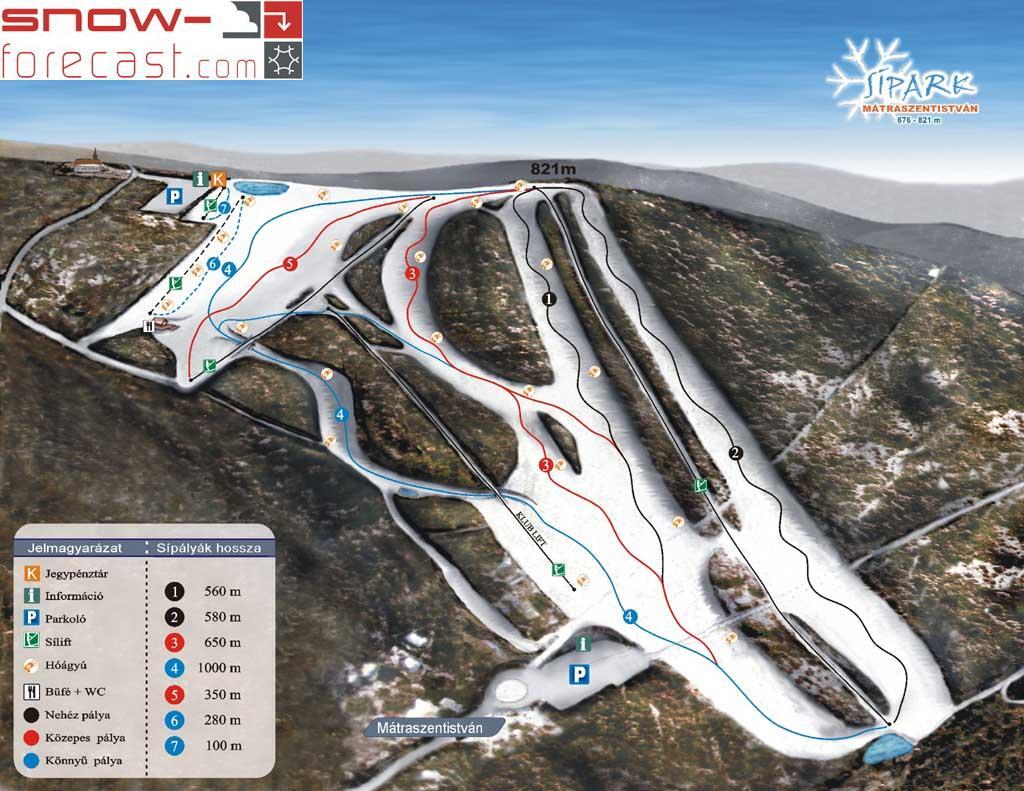 Sípark Mátraszentistván Piste / Trail Map