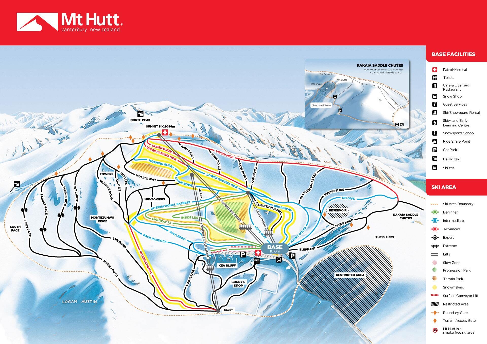Mt Hutt Piste / Trail Map