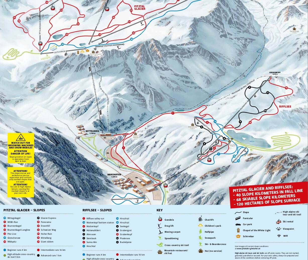 Pitztal Glacier Piste / Trail Map