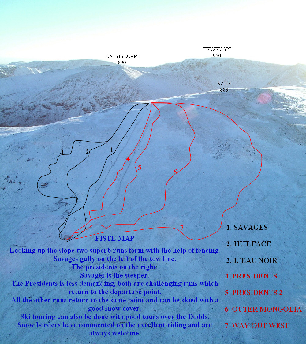 Raise (Lake District Ski Piste / Trail Map