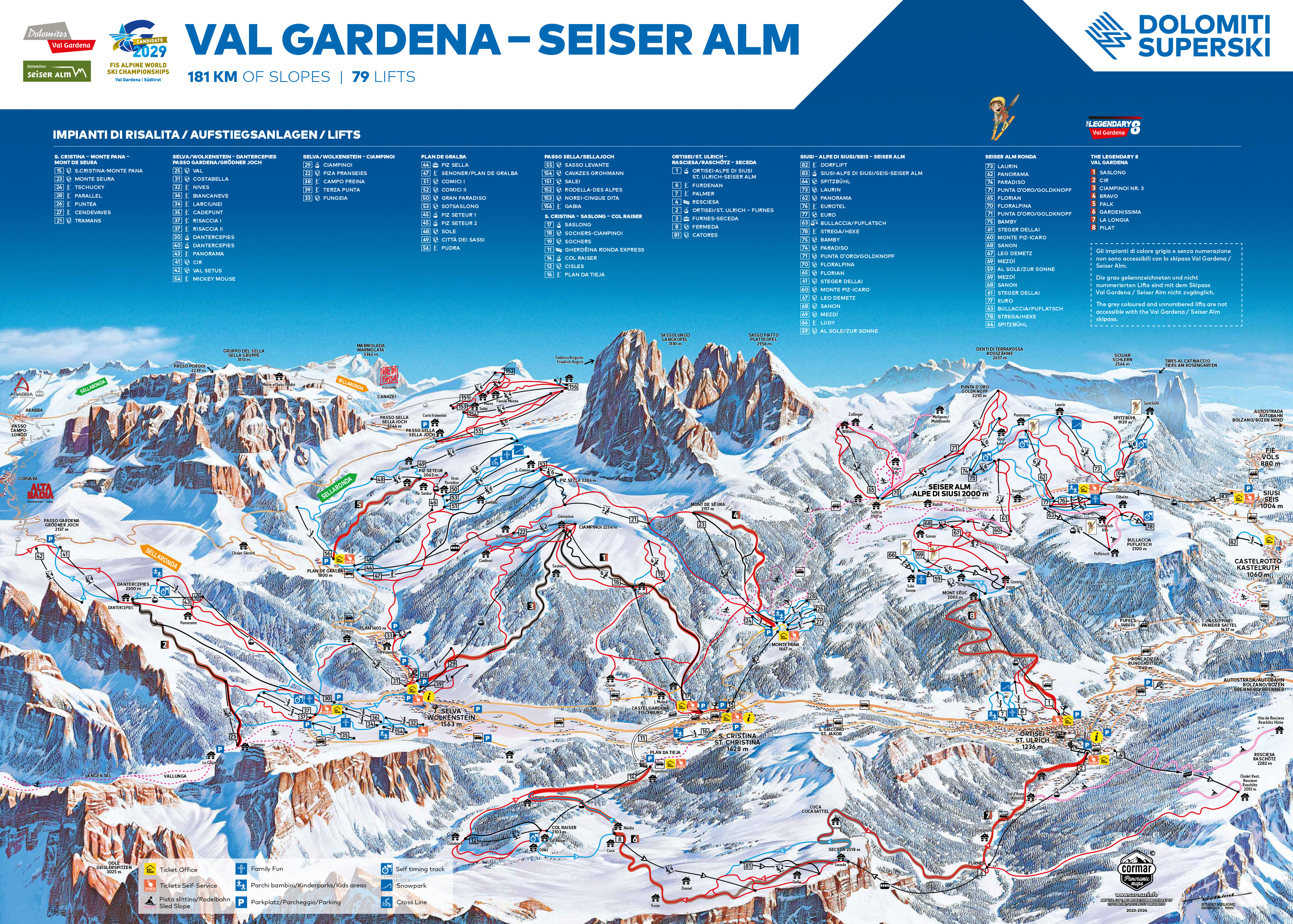 Val Gardena Piste / Trail Map
