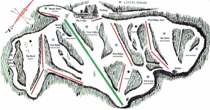 Skyline Ski Resort Piste / Trail Map