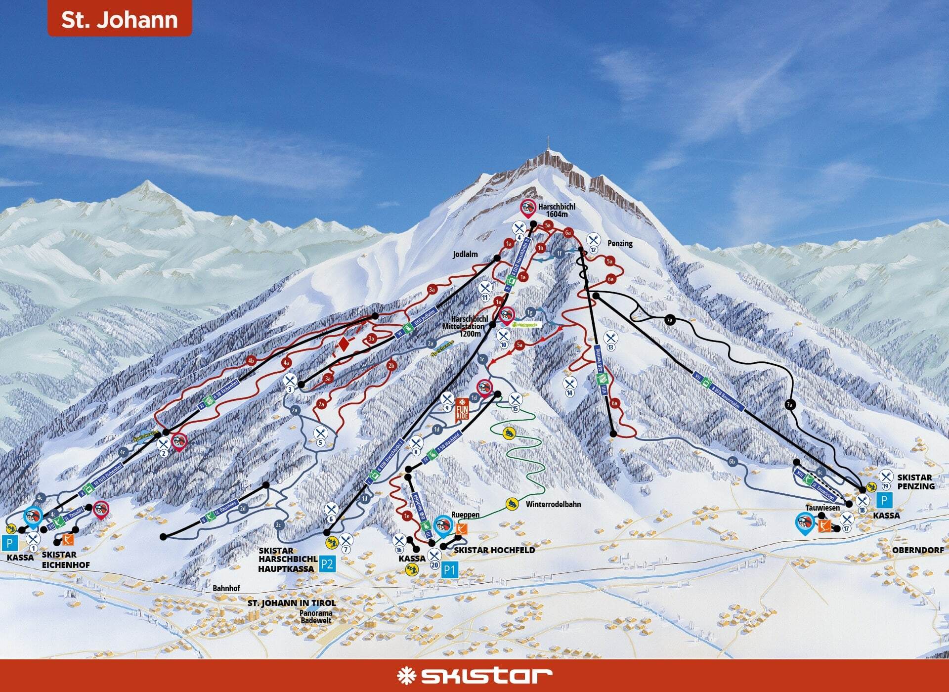 St Johann in Tirol Piste / Trail Map