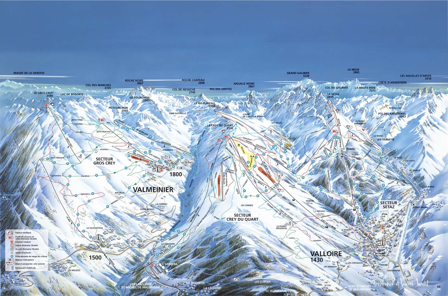 Valmeinier Piste / Trail Map