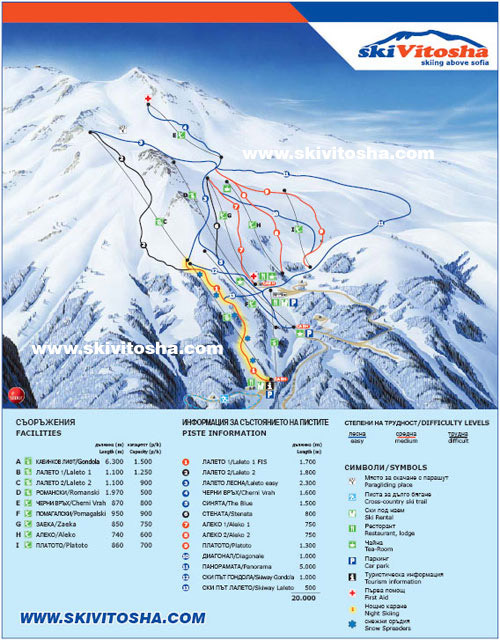 Vitosha Piste / Trail Map