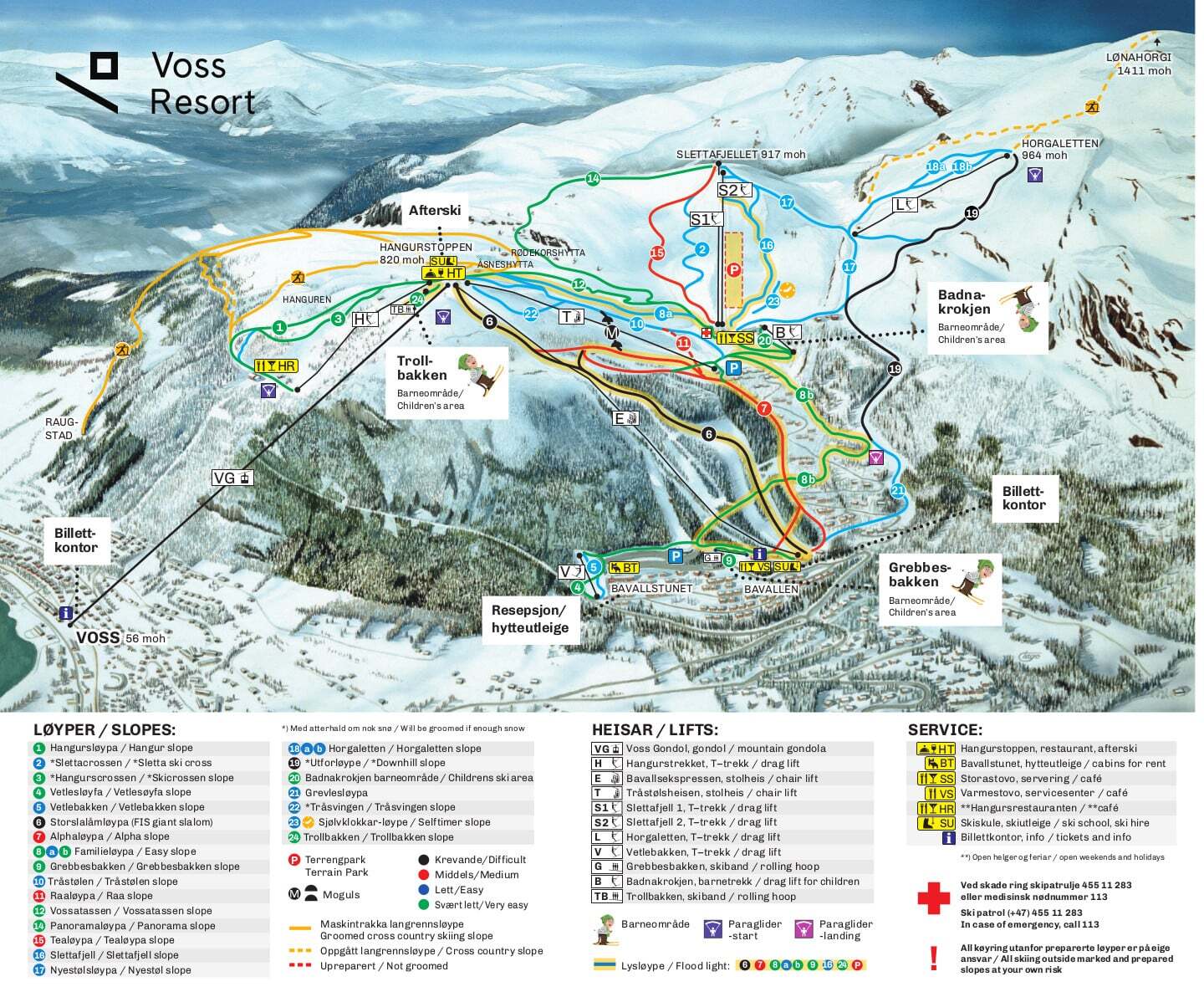 Voss Piste / Trail Map