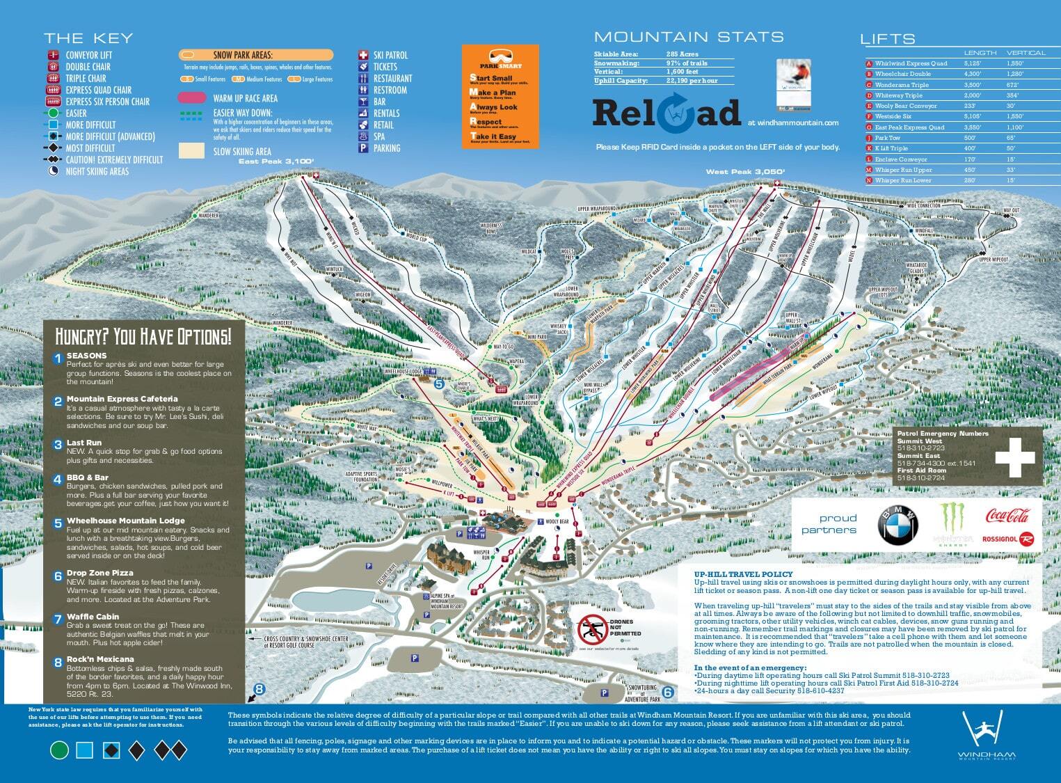 Windham Mountain Piste / Trail Map