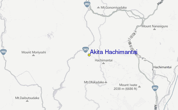 Akita Hachimantai Location Map