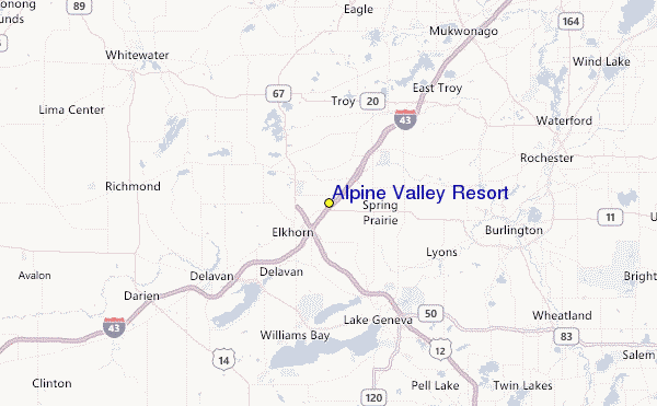 Alpine Valley Resort Location Map