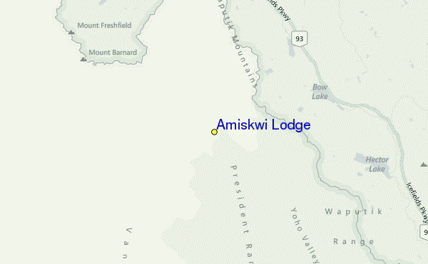 Amiskwi Lodge Location Map