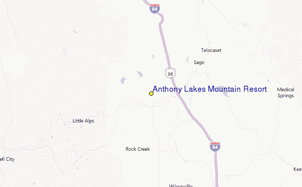 Anthony Lakes Mountain Resort Location Map