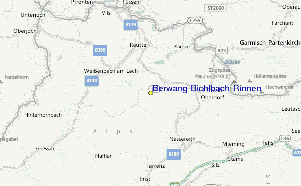 Berwang-Bichlbach-Rinnen Location Map