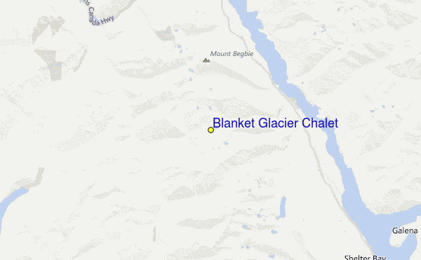 Blanket Glacier Chalet Location Map