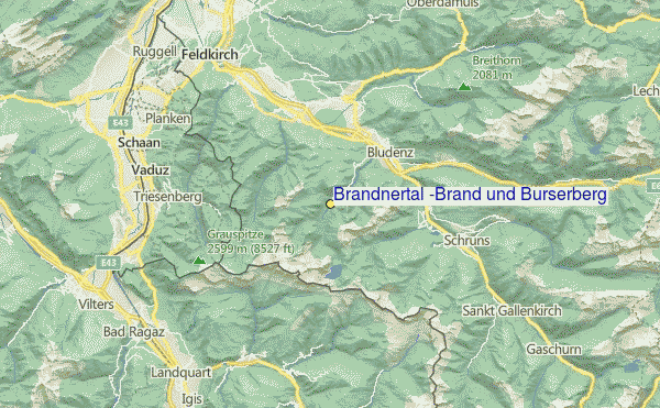 Brandnertal (Brand und Bürserberg) Location Map