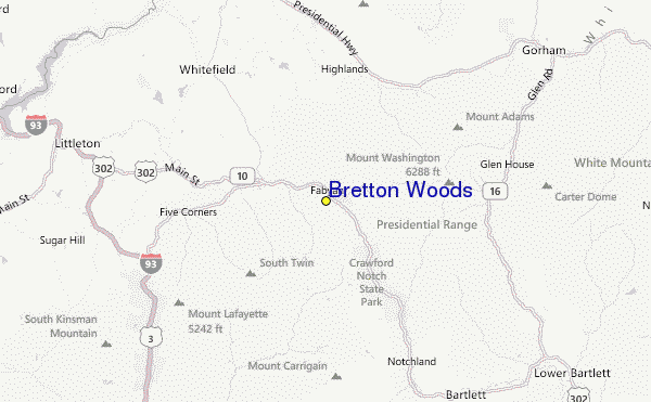 Bretton Woods Location Map