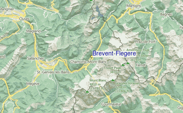 Brévent-Flégère Location Map