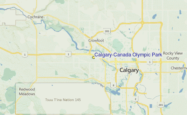 Calgary/Canada Olympic Park Location Map
