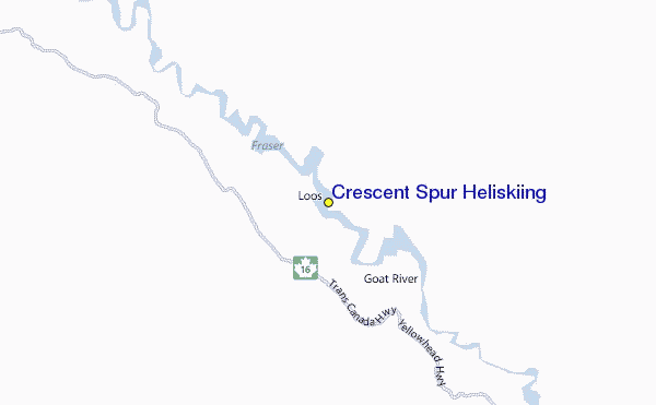 Crescent Spur Heliskiing Location Map