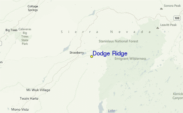 Dodge Ridge Location Map