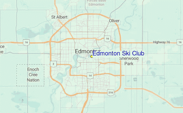 Edmonton Ski Club Location Map