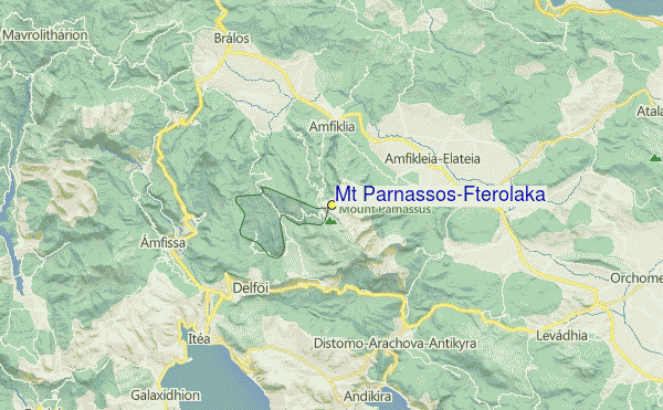 Mt Parnassos-Fterolaka Location Map