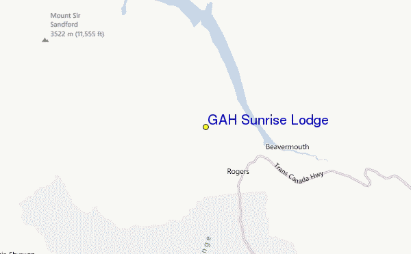 GAH Sunrise Lodge Location Map
