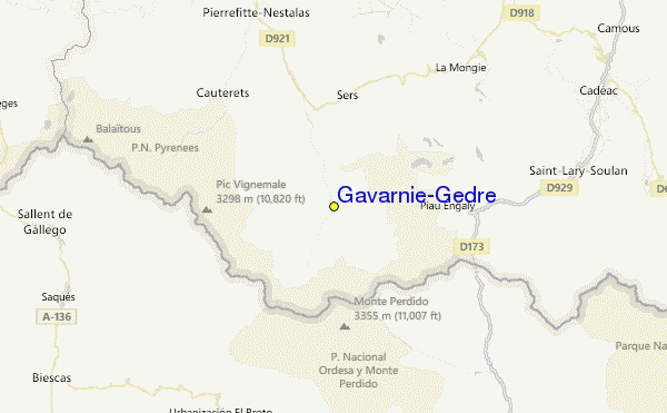 Gavarnie/Gèdre Location Map