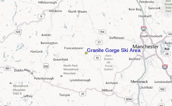 Granite Gorge Ski Area Location Map
