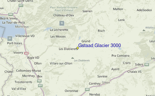 Gstaad Glacier 3000 Location Map
