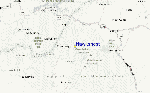 Hawksnest Location Map
