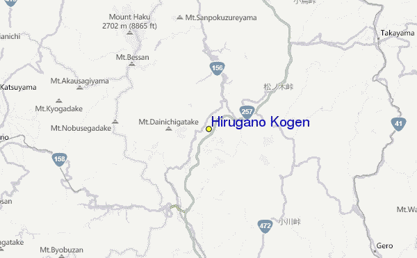 Hirugano Kogen Location Map