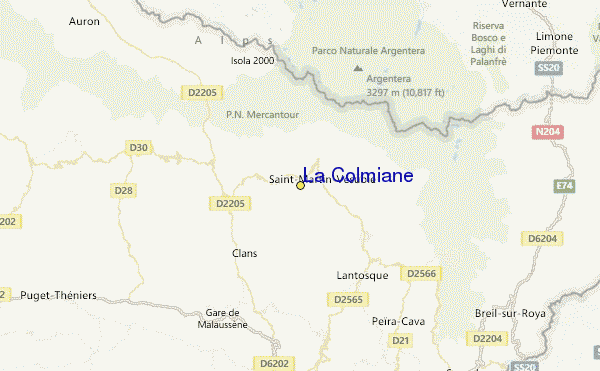 La Colmiane Location Map