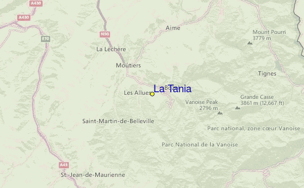 La Tania Location Map