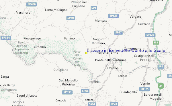 Lizzano in Belvedere/Corno alle Scale Location Map