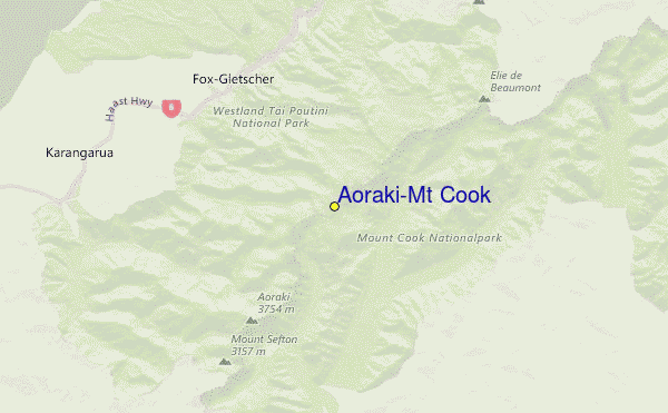 Aoraki-Mt Cook Location Map