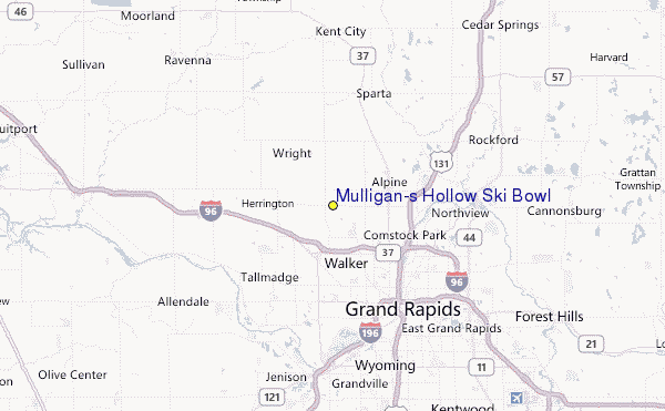 Mulligan's Hollow Ski Bowl Location Map