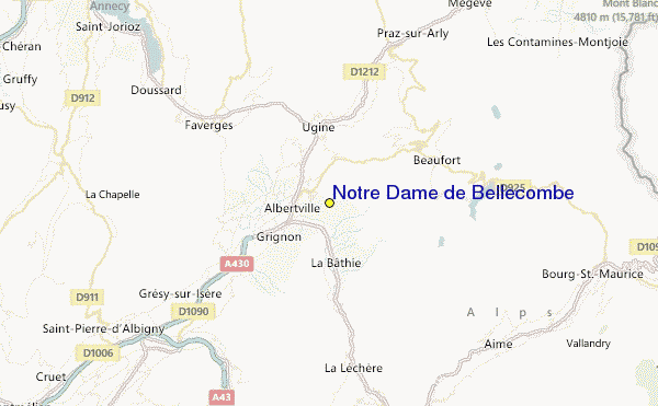 Notre Dame de Bellecombe Location Map