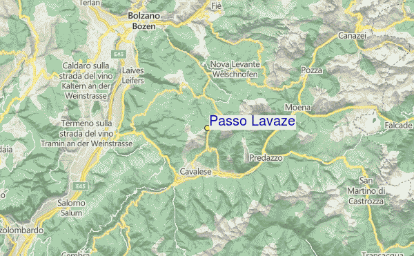 Passo Lavaze Location Map