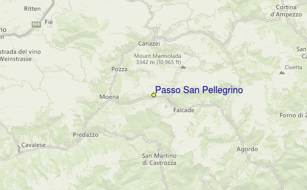 Passo San Pellegrino Location Map