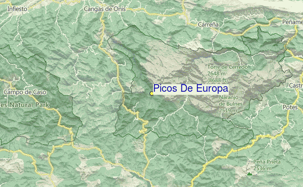 Picos De Europa Location Map