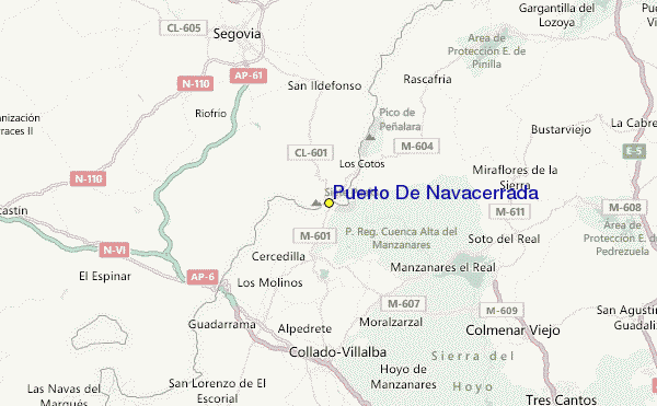 Puerto de Navacerrada Location Map
