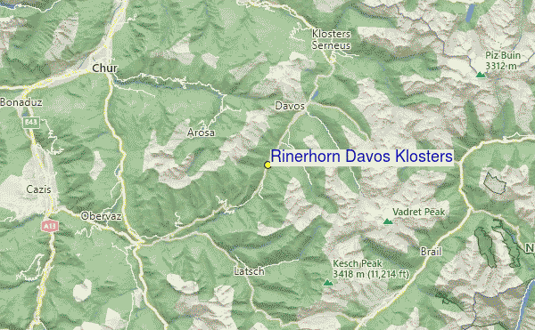 Rinerhorn Davos Klosters Location Map