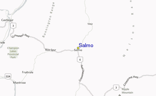 Salmo Location Map